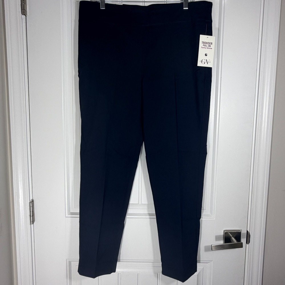 Gloria Vanderbilt Women's 18 Short Tummy Slimmer Pull On Pants Navy